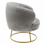 Armchair Rony velvet grey 78x75x82cm - Image 3