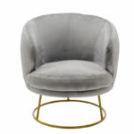 Armchair Rony velvet grey 78x75x82cm - Image 4