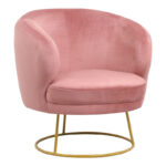 Armchair Rony velvet rotten apple-golden metal leg 78x75x82cm