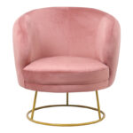 Armchair Rony velvet rotten apple-golden metal leg 78x75x82cm - Image 3