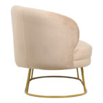 2 seat sofa Rony velvet beige-golden metal leg 135x75x85cm - Слика 2