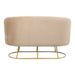 2 seat sofa Rony velvet beige-golden metal leg 135x75x85cm - Слика 4