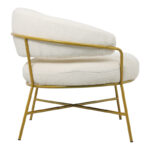 Armchair Malu boucle cream-golden metal leg 84x79x76cm - Слика 2