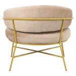 Armchair Malu velvet beige-golden metal leg 84x79x76cm - Слика 4