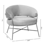 Armchair Malu velvet rotten apple-golden metal leg 84x79x76cm - Слика 5