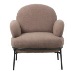 Armchair Jaycob boucle brown - black metal leg 74x71x83cm - Слика 3