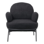 Armchair Jaycob boucle black-black metal leg 74x71x83cm - Слика 3