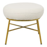 Stool Susanna boucle cream-golden metal leg 56x47x40cm - Слика 2