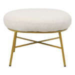 Stool Susanna boucle cream-golden metal leg 56x47x40cm - Слика 3