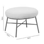 Stool Susanna boucle cream-golden metal leg 56x47x40cm - Слика 4