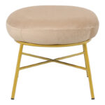 Stool Susanna velvet beige-golden metal leg 56x47x40cm - Image 2