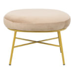 Stool Susanna velvet beige-golden metal leg 56x47x40cm - Image 3