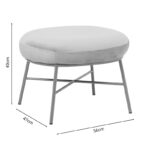 Stool Susanna velvet beige-golden metal leg 56x47x40cm - Image 4