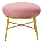 Stool Susanna velvet rotten apple-golden metal leg 56x47x40cm - Слика 2