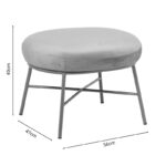 Stool Susanna velvet rotten apple-golden metal leg 56x47x40cm - Слика 4