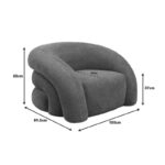 Armchair Lexy grey fabric 100x89.5x60cm - Слика 5