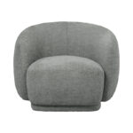 Armchair Freya light gray fabric 93x87x76cm - Image 3