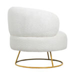 Armchair Connie cream bouclé fabric-leg gold metal 87x81x81cm - Слика 2