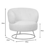 Armchair Connie cream bouclé fabric-leg gold metal 87x81x81cm - Слика 5