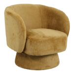 Kreslo swivel armchair fabric in tan color 78x81x77cm