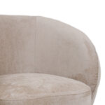 Kreslo swivel armchair fabric in cream color 78x81x77cm - Image 2
