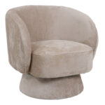 Kreslo swivel armchair fabric in cream color 78x81x77cm