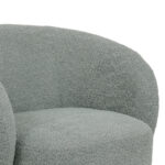 Kreslo swivel armchair boucle fabric in ligh green color 78x81x77cm - Image 2
