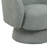 Kreslo swivel armchair boucle fabric in ligh green color 78x81x77cm - Image 3