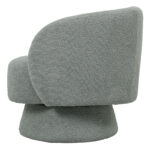 Kreslo swivel armchair boucle fabric in ligh green color 78x81x77cm - Image 5