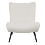 Silla boucle fabric armchair in white color 97x80x100cm - Image 4