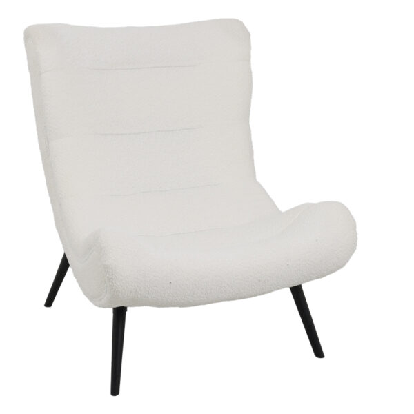 Silla boucle fabric armchair in white color 97x80x100cm