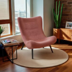 Silla boucle fabric armchair in dusty pink 97x80x100cm - Слика 2