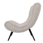 Silla boucle fabric armchair in beige color 97x80x100cm - Image 4