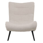 Silla boucle fabric armchair in beige color 97x80x100cm - Image 6