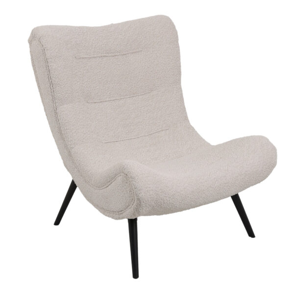 Silla boucle fabric armchair in beige color 97x80x100cm