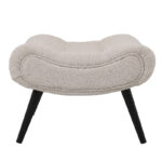 Silla stool - footstool boucle fabric in beige color 68x58x40cm - Image 5