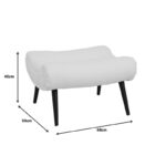 Silla stool - footstool boucle fabric in beige color 68x58x40cm - Image 6