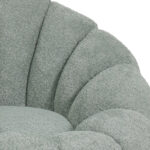 Nester swivel armchair boucle fabric in light green color 98x97x69cm - Image 2