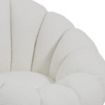 Nester swivel armchair boucle fabric in white color 98x97x69cm - Image 2