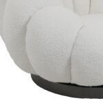Nester swivel armchair boucle fabric in white color 98x97x69cm - Image 3