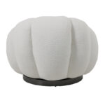 Nester swivel armchair boucle fabric in white color 98x97x69cm - Image 5
