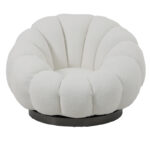 Nester swivel armchair boucle fabric in white color 98x97x69cm - Image 6