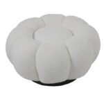 Nester stool boucle  fabric in white color D60x31cm - Слика 4