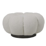 Nester stool boucle  fabric in white color D60x31cm - Слика 5