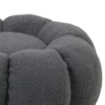 Nester stool boucle fabric in grey color D60x31cm - Image 2