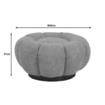 Nester stool boucle fabric in grey color D60x31cm - Image 5