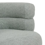 Foleja armchair boucle fabric in light green color with black metal legs 76x75x72cm - Image 2