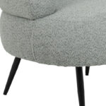 Foleja armchair boucle fabric in light green color with black metal legs 76x75x72cm - Image 3