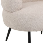 Foleja armchair boucle fabric in beige color with black metal legs 76x75x72cm - Image 3