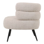 Foleja armchair boucle fabric in beige color with black metal legs 76x75x72cm - Image 5